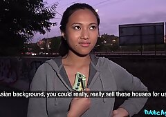 Utomhus snabbis med små pattar asiatisk amatör tjej Maj thailändska