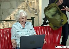 Norma the Sexy Cleaning Lady Finding some Porn on Laptop And Drilled