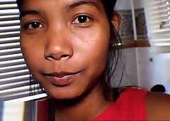 Hd thaise tiener aziatische Heather Deep geeft diepe keel creamthroat voor bedtijd