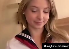 Wet Chinese Noodle Fucks US School Girl Sunny Lane!