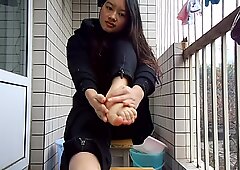 outstanding chinese Teen Soles Toe Spreading & Scrunching two