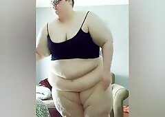Ssbbw tries On Crotchless underpants and Lace Panties